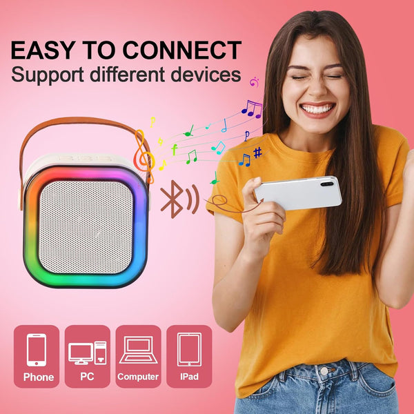 Karaoke Machine for Kids, Kids Karaoke Machine Gifts for Girls and Boys Family Party, Kids Karaoke Machine for Girls with 2 Wireless Microphones,