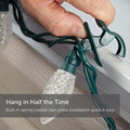 Noma Quick-Clip Customizable Holiday String Lights, 100 LED Bulbs, 66.8Ft Long, Warm White