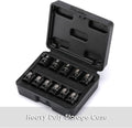 MIXPOWER 11 Pieces 3/8-Inch Drive Pipe Plug Socket Set, SAE, CR-MO, Tapered Male Square Drive, Chamfered Female Square Drive