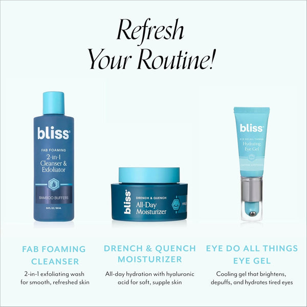 Bliss Eye Do All Things Hydrating Eye Gel Depuff & Brighten Straight-From-The-Spa Paraben Free, Cruelty Free 0.7 Fl Oz