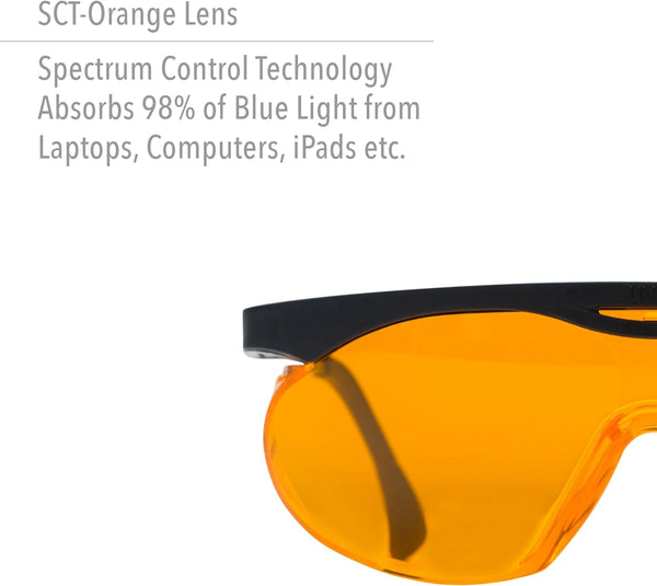 Honeywell Uvex Ademco Skyper Blue Light Blocking Computer Glasses with Sct-Orange Lens (S1933X)