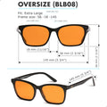 XL Orange Blue Light Blocking Glasses for Better Sleep - 99.5% Premium Acetate Computer Migraine Glasses for Men - Amber Tint Gaming Glasses - TV