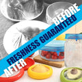 Fresh Guard - Set of 4 Reusable Storage Containers for Fridge - Anti-Oxidation - Avocado Saver and Tomato Holder + 6 Reusable Silicone Stretch