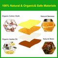 9Pcs Eco Friendly Reusable Sustainable Food Storage Beeswax Wraps, Bread Fruit Cheese Pack Lunch Containers, Kitchen Organizer for Food Storage,
