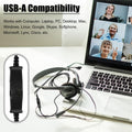 USB Adapter Cable, 49.2 Inch Long QD (Quick Disconnect) to USB Type a Plug USB-A Male Cable for Plantronics QD Headset Computer Laptop PC Soft