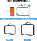 BAGSMART TSA Approved Clear Toiletry Bag, 2 Packs Quart Size Water Resistant Makeup Cosmetic Bags for Women, 2 Sizes Airport Airline Travel