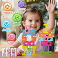 Wooden Number Building Blocks,20Pcs Stacking Toys for 3+ Years Old Kids,Educational Montessori Learning Toys,Counting Math Balance Competition