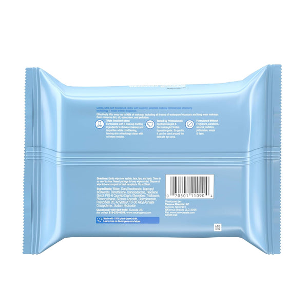 Neutrogena Fragrance-Free Makeup Remover Wipes, Daily Facial Cleanser Towelettes, Gently Removes Oil & Makeup, Alcohol-Free Makeup Wipes, 25 Ct