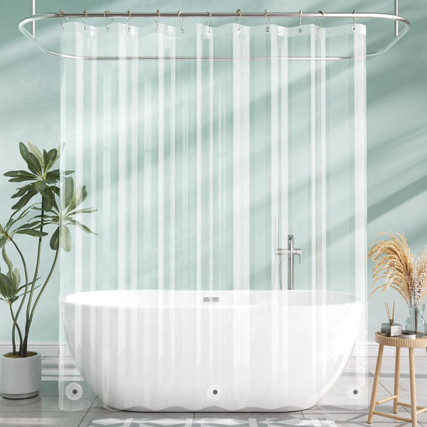 Amazerbath Shower Curtain Liner, 72X72 Clear Shower Curtain Liner, Waterproof Plastic Shower Liner, Cute Lightweight PEVA Shower Curtain for