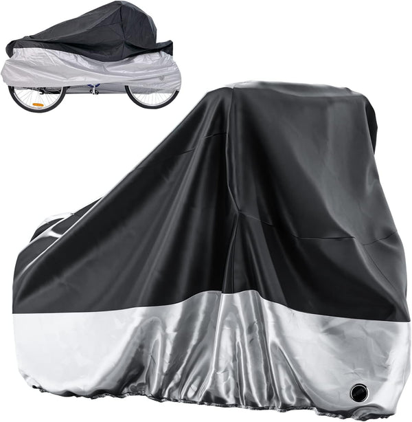 MOPHOTO Bike Cover Adult Tricycle Cover for Outdoor Bicycle Storage, Heavy Duty Waterproof Cover for Tricycle Trike Bikes