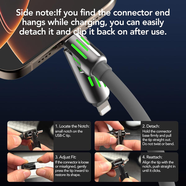 4-In-1 Coiled Universal USB Charging Cable -MAX 240W Fast Charging/Charger Cord with Multi USB Port for Iphone 16/15 14 13 Ipad Samsung Galaxy