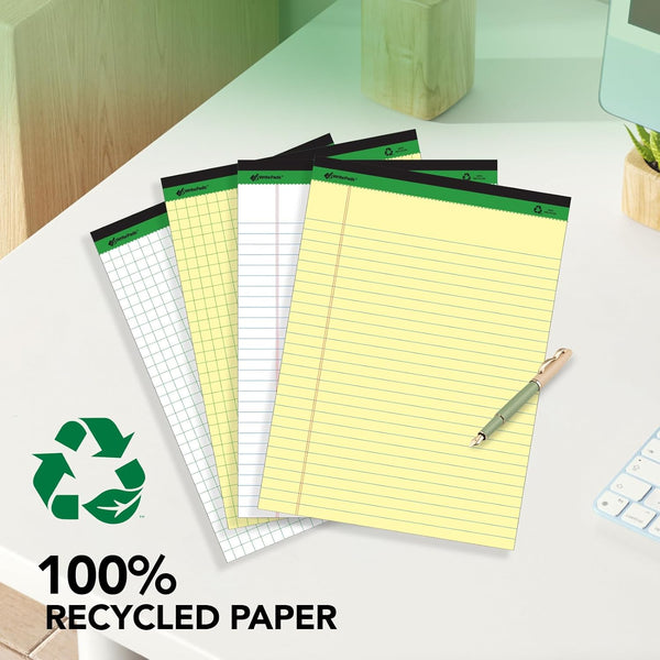 KAISA White Legal Pads Writing Pads Recycled Paper 5"X8" Narrow Ruled Lined Paper Small Legal Pad Perforated 50 Sheets Hard Back Notepads Writing