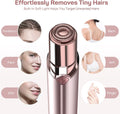 Facial Hair Removal for Women, Electric Painless Rechargeable Facial Hair Remover for Face, Lip, Chin with 2 x Replacement Heads Pink+2 Heads