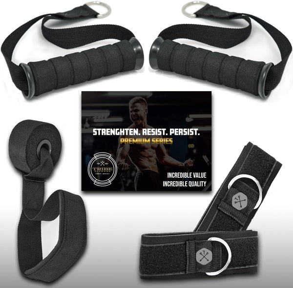 TRIBE Resistance Bands Set &Weights for Exercises Bands for Men/Women with Workout Bands, Handles, Door Anchor, Ankle Straps, Carry Bag, Exercise