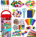 FUNZBO Arts and Crafts Supplies for Kids - Craft Kit with Glitter Glue Stick, Pipe Cleaners Pom Poms Craft & Craft Tools, DIY School Supplies Kit,