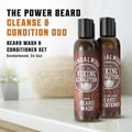 Viking Revolution Beard Wash & Beard Conditioner Set W/Argan & Jojoba Oils - Softens & Strengthens - Natural Beard Shampoo W/Beard Oil Sandalwood