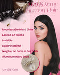 Moresoo Micro Link Hair Extensions Human Hair Bleach Blonde Micro Loop Hair Extensions Real Human Hair White Blonde Microlink Extensions Human