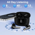 Wireless Earbuds Bluetooth 5.3 Headphones,Noise Cancelling Earbuds with Deep Bass 60H Playback Stereo Ear Buds with Mic LED Display Charging Case