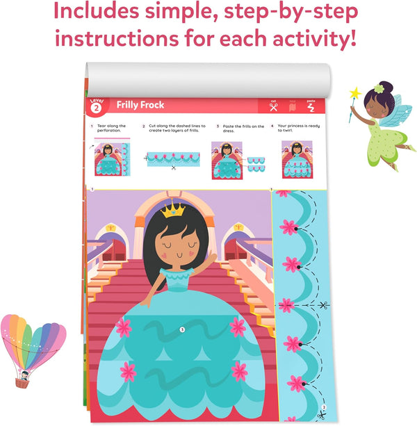 Skillmatics Scissor Skills Activity Book - Snip Snip Unicorns & Princesses, 25 Fun Cutting & Creative Activities for Preschoolers, 2 Child-Safe