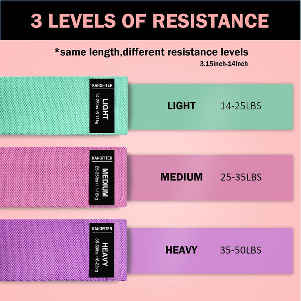 Non-Slip Fabric Resistance Bands for Working Out, Loop Exercise Bands for Booty Leg, Butt, Glute, Stretch Workout Bands for Women & Men, Hip