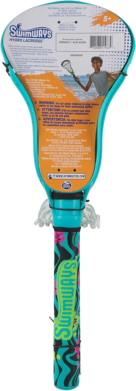 Swimways Hydro Lacrosse, Blue, Outdoor Games for Adults & Kids, Swimming Pool Accessories and Pool Party Games, Blue
