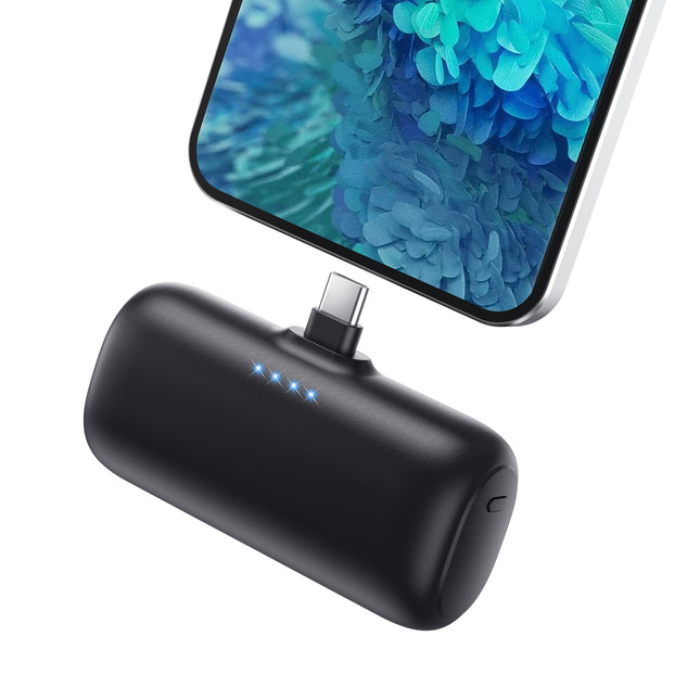 Mini Portable Charger USB C Power Bank,5200Mah 15W PD Phone Charger for Iphone,Ultra-Compact Plug in Battery Pack Compat
