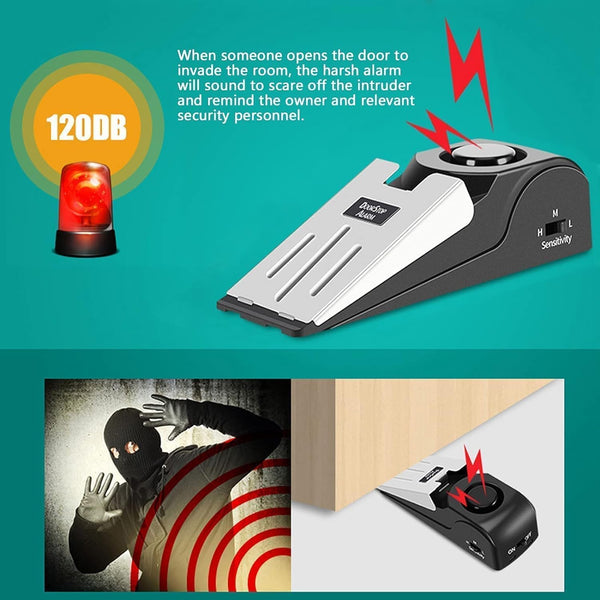 Portable Door Lock & Door Stop Alarm Set, Dual Protection Home Security Door Kit, Travel Hotel Lock Devices Pocket Self Defensey Tools for