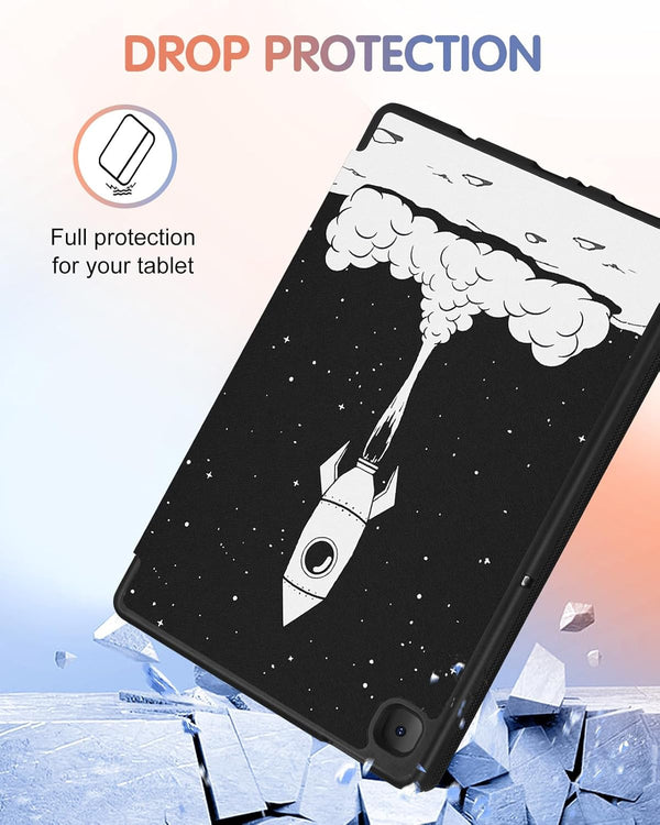 For Samsung Galaxy Tab A7 Lite Case 8.7 Inch Cute Women Girls Kids Folio Cover Teens Astronaut Design Unique with Pencil Holder Auto Sleep/Wake