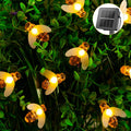 Solar Bee String Lights Outdoor 31FT 50 LED Honeybee Fairy Lights with 8 Lighting Modes, Waterproof Solar Bumble Bee for Patio Yard Garden Grass