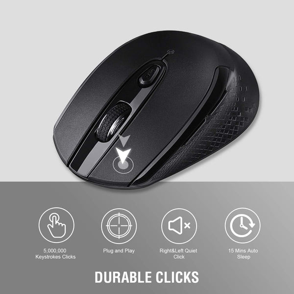 Cimetech Wireless Mouse, 2.4G Wireless Ergonomic Optical Mouse, Slim Silent Mouse with USB Receiver and 3 Adjustable DPI Cordless Computer Mouse