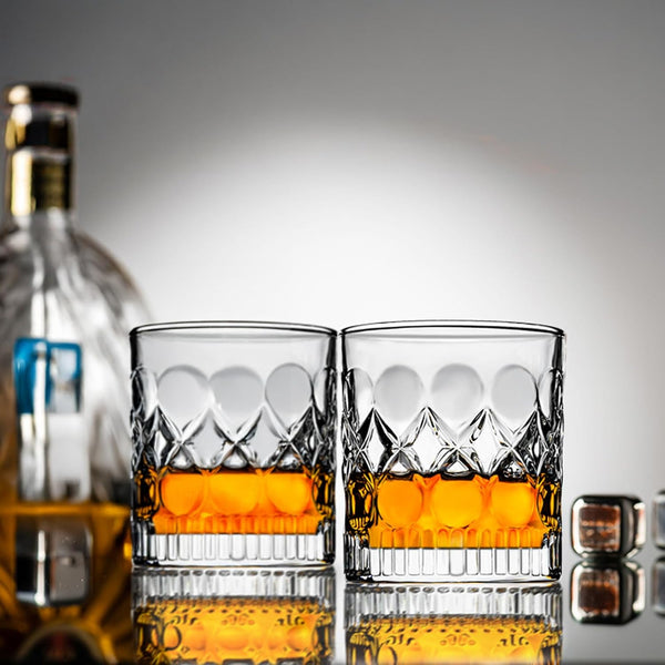 PARACITY Whiskey Glasses Set of 2,Christmas Gift, Old Fashioned Glasses, Rocks Glasses, Bourbon Glasses, Suitable for Use in Bars, Parties, and