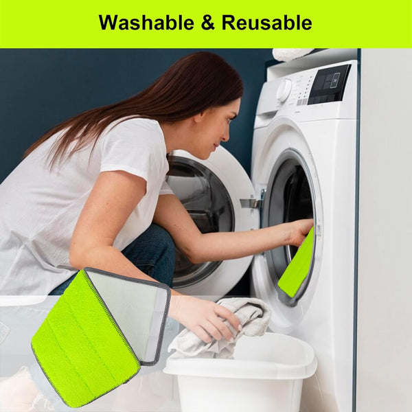 Replacement Microfiber Mop Pads for Libman Rinse 'N Wring Mop and Bucket System, Washable Reusable Wet & Dry Cleaning Refill Head for