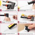 Caulk Gun Kit, Smooth Silicone Caulking Gun and Caulk Remover Tool, Sealant Finishing Tool Grout Scraper for Kitchen Bathroom Window Sink Joint,