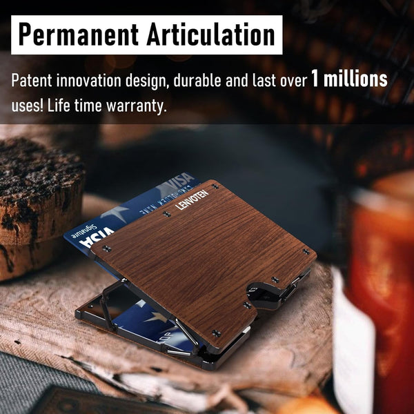 Minimalist Wallet for Men, Metal Wallet with Money Clip, Slim Compact Wallet, RFID Blocking Card Holder, Metal Aluminum Credit Card Holder, Holds