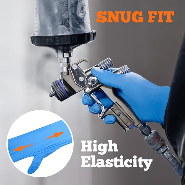 Titanflex Disposable Nitrile Gloves 6 Mil Blue Heavy Duty Disposable Gloves, Cooking Mechanic Gloves, Latex Free Powder Free
