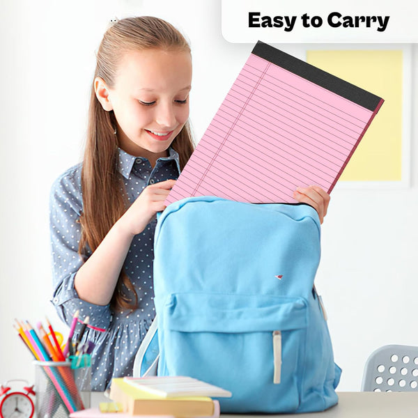 2 Pcs Legal Pads 8.5 X 11 Pink Note Pads 8.5 X 11 Notepad 8.5 X 11 Micro Perforated Writing Pads 8.5 X 11 Lined Paper Pads Wide Ruled Pad of Paper
