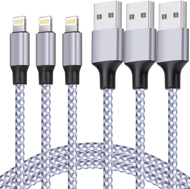 TAKAGI for Iphone Charger, [Mfi Certified] Lightning Cable 3PACK 6FT Nylon Braided USB Charging Cable High Speed Transfe