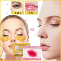 Sulily 30 Pairs Lip Masks & 24K Gold Gel Eye Masks,Crystal Collagen Eye Patches for Puffy Eyes,Moisturizing& Reducing Fine Lines Dark Circleeye