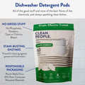 The Clean People Dishwasher Pods - Cuts Grease & Rinses Sparkling Clean - Residue-Free - Phosphate Free Dishwashing Pods - Lemon, 60 Pack