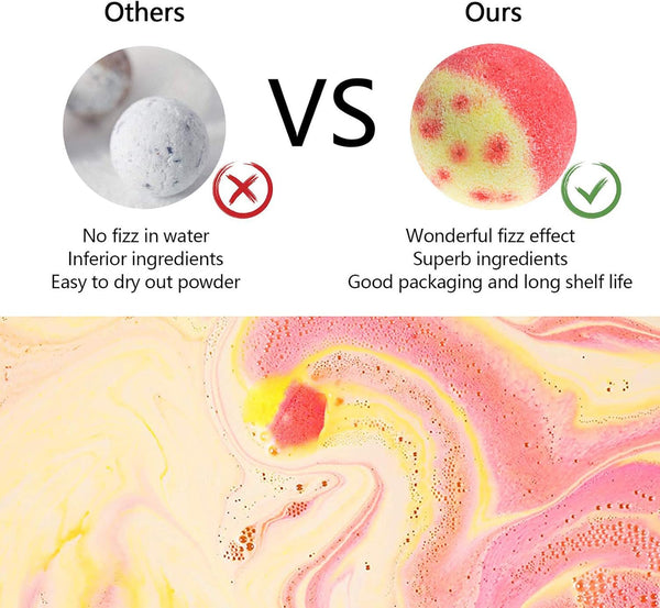 Bath Bombs Gift Set, 10 Organic Bubble Bombs, for ValentineâS Day, Christmas