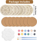 Temlum Wooden Coasters Painting Kit, Paint You Own Coaster Wooden Painting Craft Kit for Adults and Beginners Art Craft Supplies