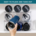 LARGER Compartment - Stackable Water Bottle Organizer Holder - for Stanley & Others' Large Tumbler - Clear Wine Rack, Cup Bottle Holder for