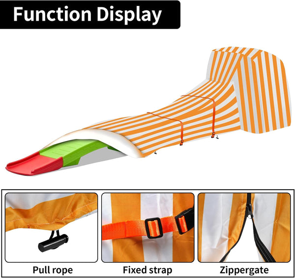 Kids Roller Coaster Cover, Orange, Waterproof, Oxford Cloth, Drawstring & Buckle, 110"L X 27"W X 28"H