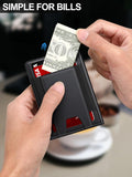 Wallet for Men Slim Leather Wallets for 9-13 Cards, RFID Blocking Thin Card Holder Wallet with ID Window & Stretchable Cash Slot, Minimalist