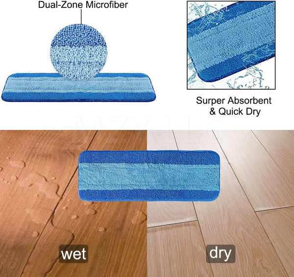 3 Pack for Bona Microfiber Cleaning Pad, Microfiber Mop Pads Compatible with Bona Mop for Bona Hardwood Floor Cleaner 18 Inch