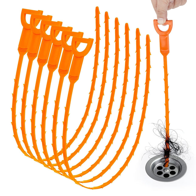 6PCS Drain Clog Remover Tool, Drain Hari Cleaner Tool, Hair Cather Shower Drain Tool, Drain Auger Hair Cleaning Tool for