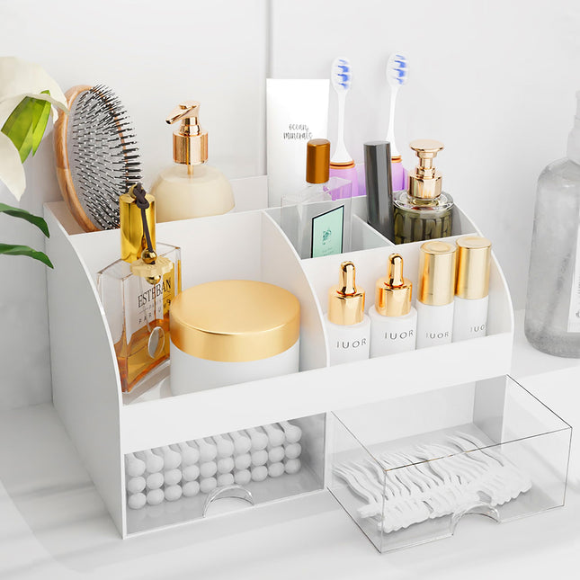 Makeup Organizer with Drawers, Cosmetic Storage for Dresser Vanity and Bathroom Countertop, Beauty Holder for Lipstick B