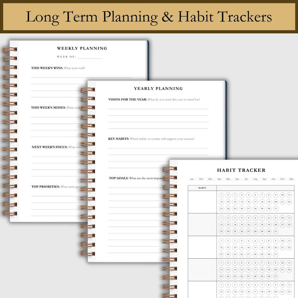 Undated Daily Planner - Time Blocking Planner & ADHD Planner. to Do List, Hourly Schedule, Daily and Monthly Agenda. Time Management &