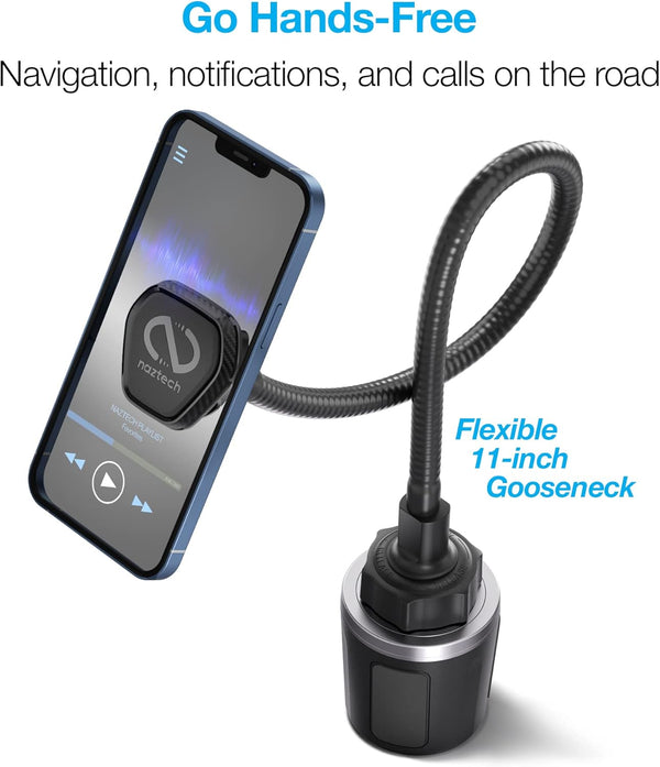 Naztech Magbuddy Elite XL Cup Holder Phone Mount - Adjustable Gooseneck Holder, Magnetic Cell Phone Mount for Iphone 16/15/14/Pro Max, Galaxy