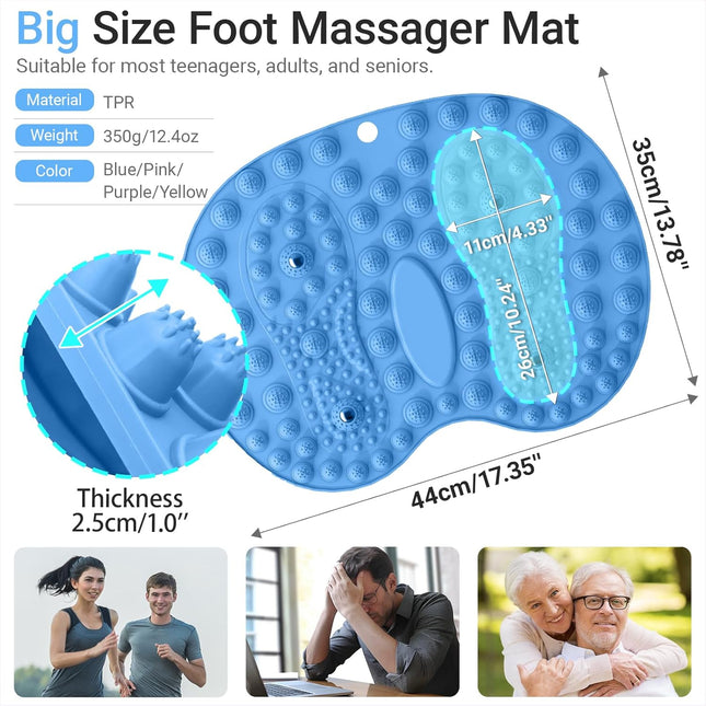 Foot Massager Mat 2PCS, Foot Reflexology Mat with Magnetic Therapy, Standing Desk Mat Acupressure Mat for Feet Relaxatio